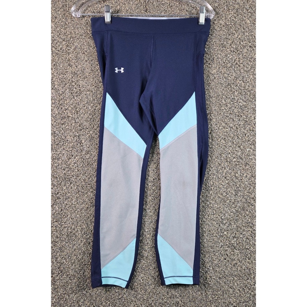 Under Armour Athletic Pants Womens M Navy Excellent HeatGear Compression Legging
